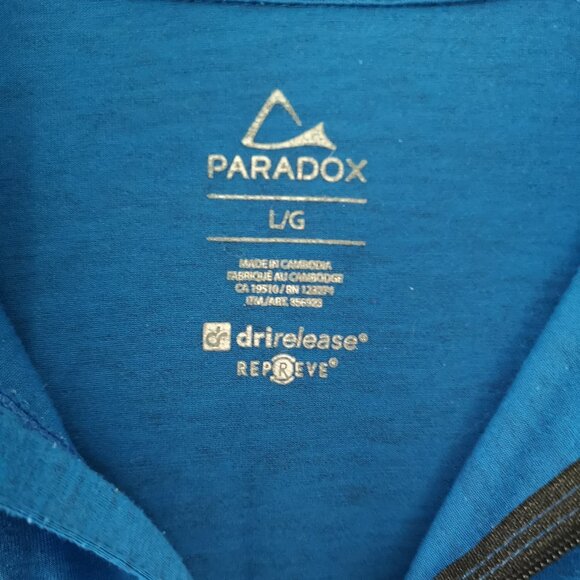 Paradox Blue Black Long Sleeves Athletic Quater Zip Meriono Shirt Pullover - Picture 5 of 5